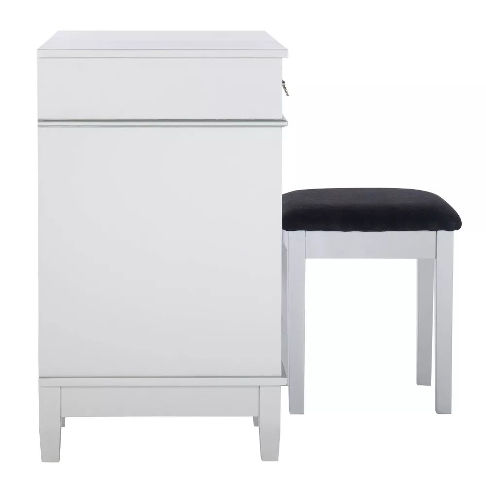 Lyon Vanity with Bench by Linon Home Decor - Silver
