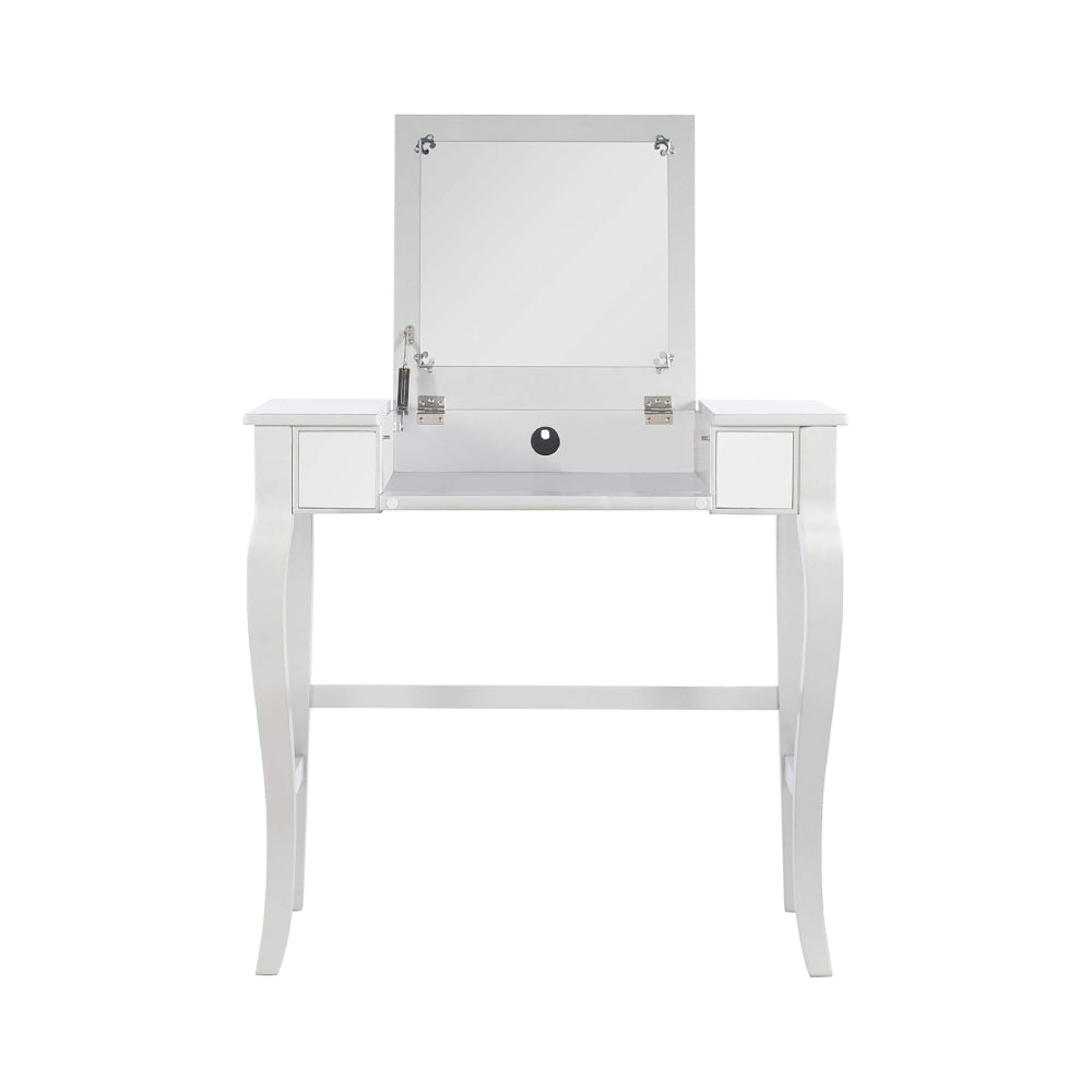 Kyoto Makeup Vanity Set with Flip Top by Linon Home Decor - Silver