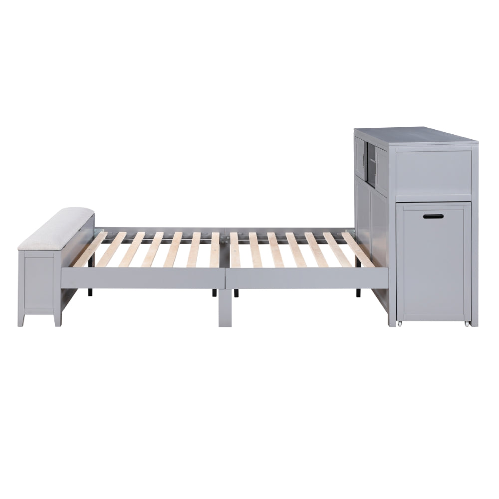 Youth Explorer Full Bookcase Platform Bed with Hidden Desk by Homelegance