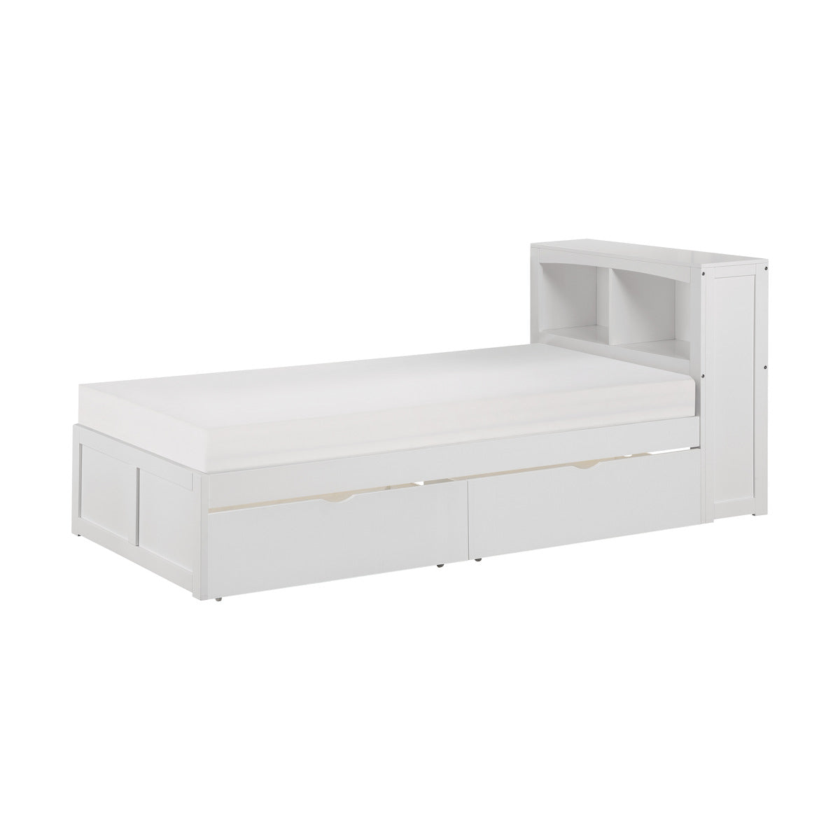 Youth Explorer Twin Bookcase Platform Bed by Homelegance - White