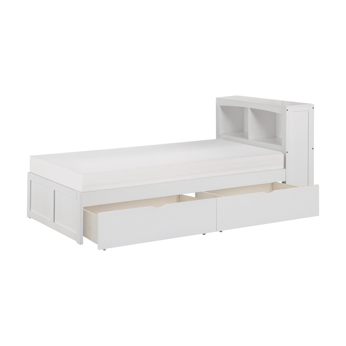 Youth Explorer Twin Bookcase Platform Bed by Homelegance - White