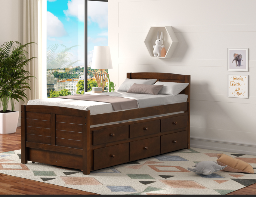 Akita Twin Size Trundle Bed W/ Storage