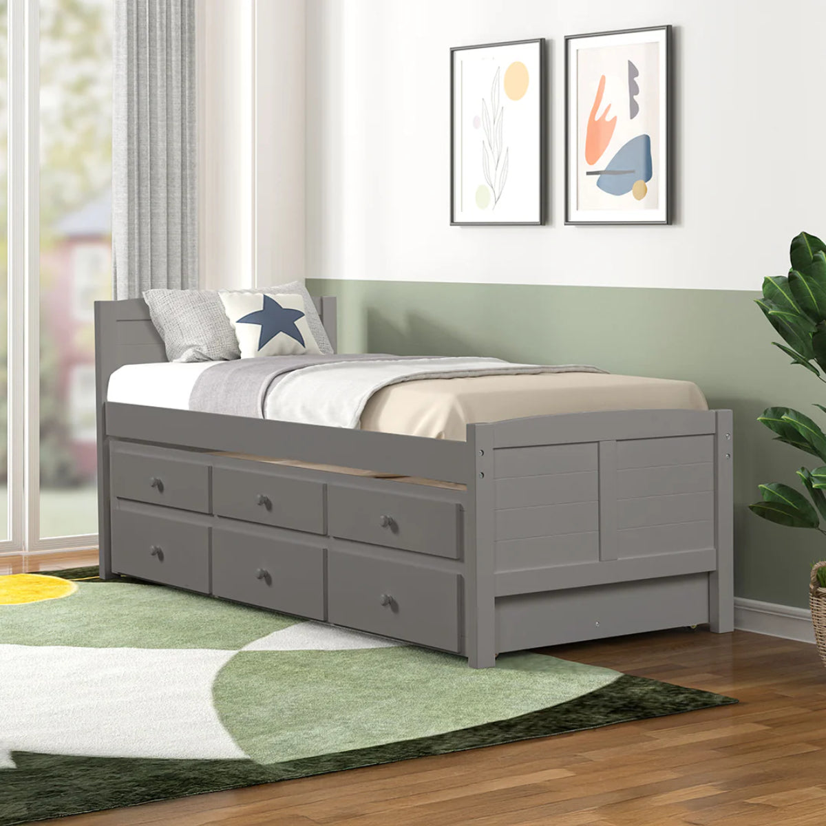 Akita Twin Size Trundle Bed with Drawers by Lifestyle