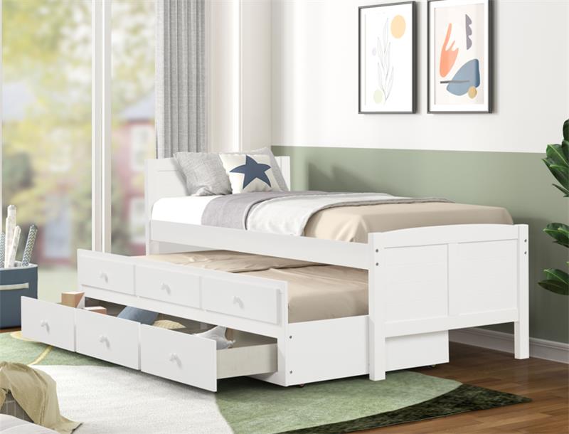 Akita Twin Size Trundle Bed W/ Storage