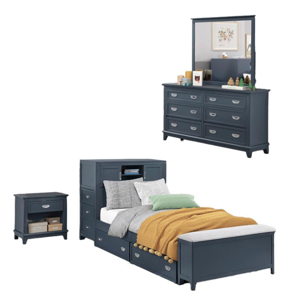 Youth Explorer Twin Bookcase Bedroom Set (4-Piece) by Homelegance