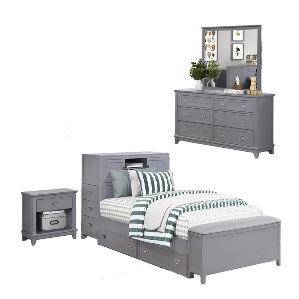 Youth Explorer Twin Bookcase Bedroom Set (4-Piece) by Homelegance