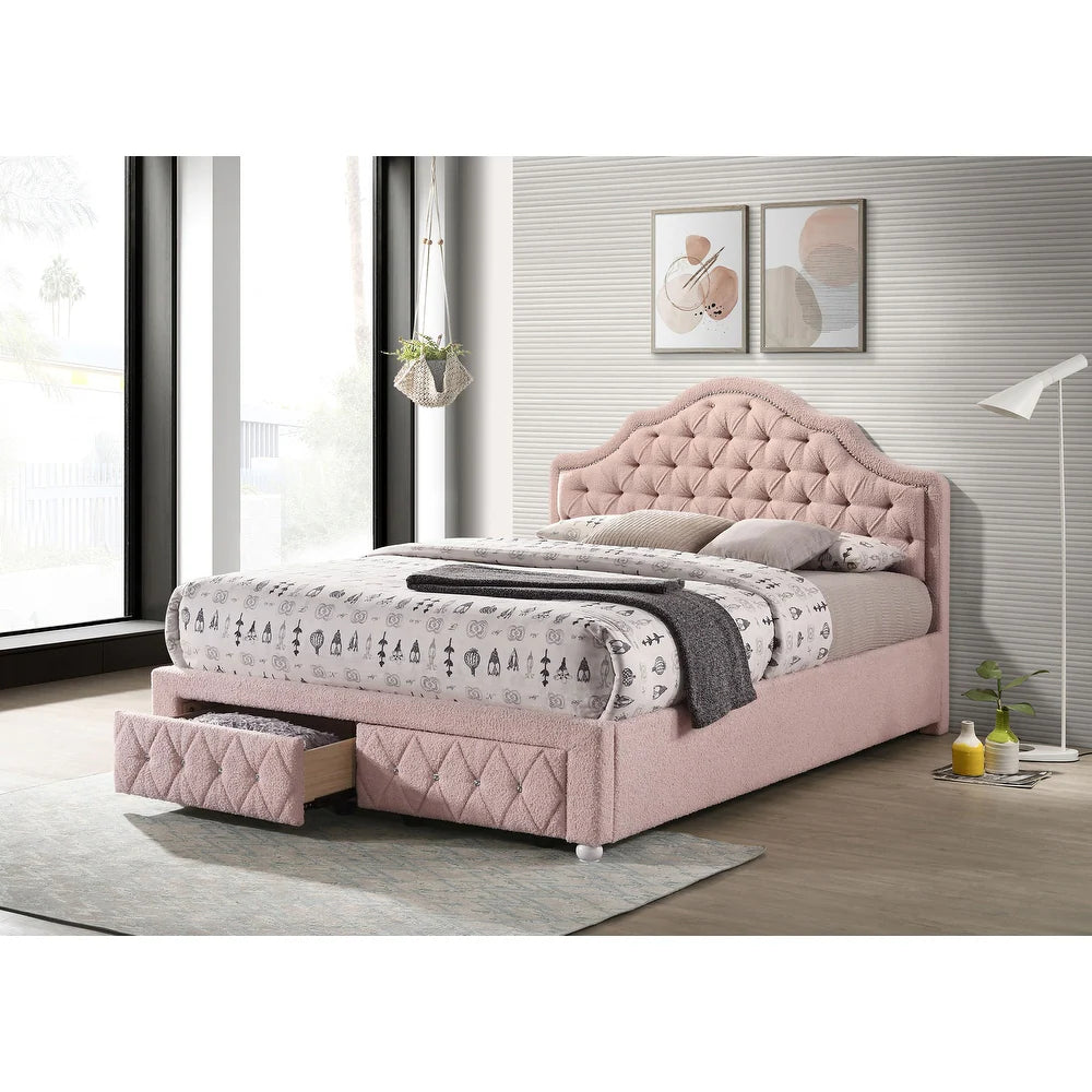 Ashleigh Storage Platform Bed Pink - Full