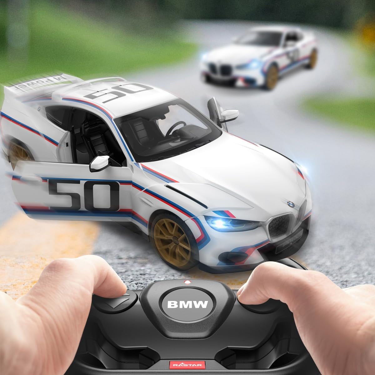 Rastar 1:14 BMW 3.0 CSL Remote Control Car - White