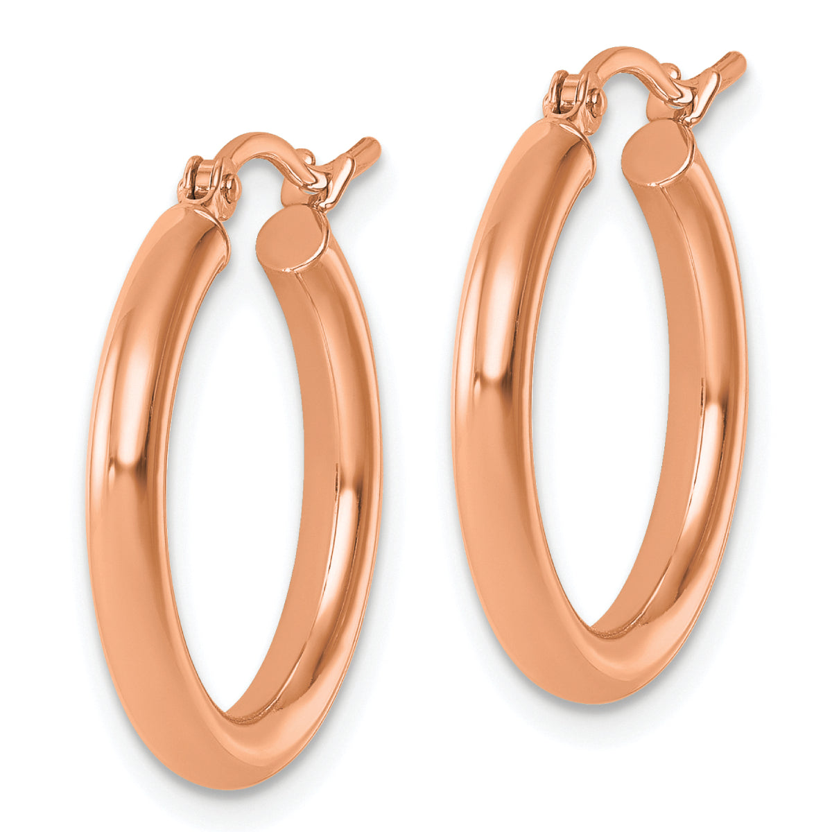 14K Leslie's Women's 2.5mm Tube Hoop Earrings in 14K Rose Gold