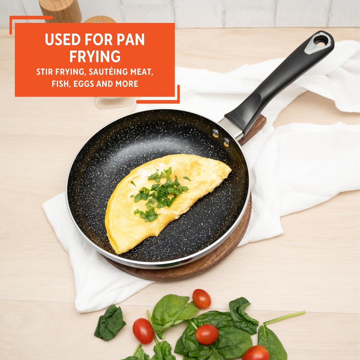 Imusa GAU/24030 Bistro 8" Nonstick Fry Pan with Bakelite Handle - Black