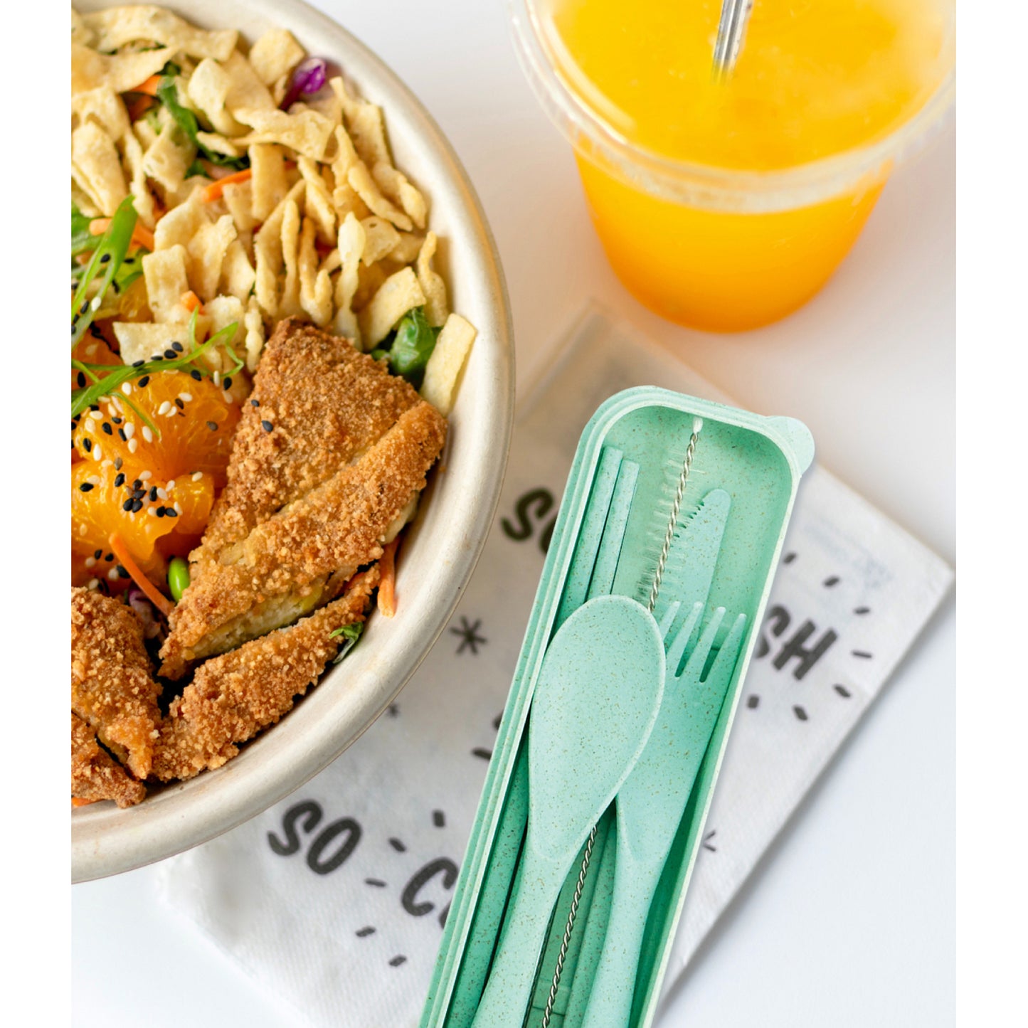 Krumbs Kitchen Against The Grain On-The-Go Wheat Straw Utensil Set -Assorted Colors