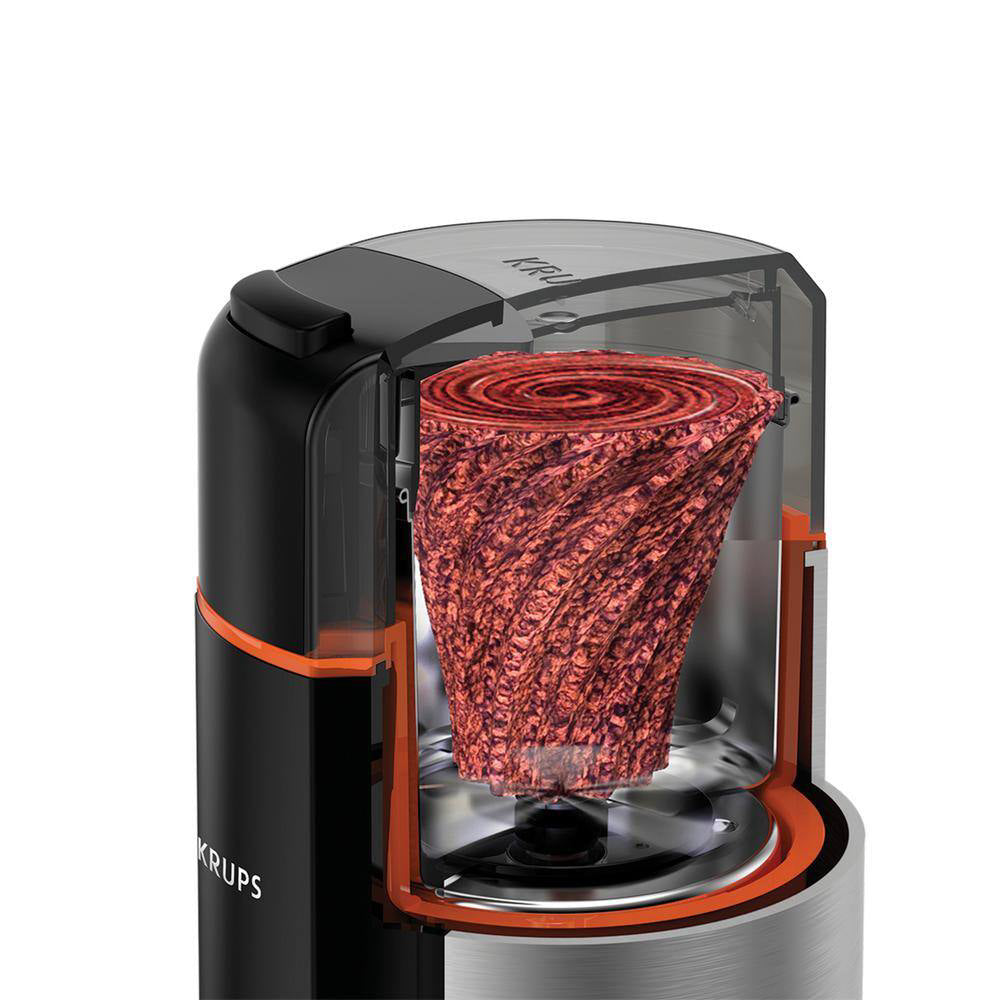 Krups GX336D50 Ultimate Silent 3-in-1 Electric Coffee & Spice Grinder - Black/Stainless Steel