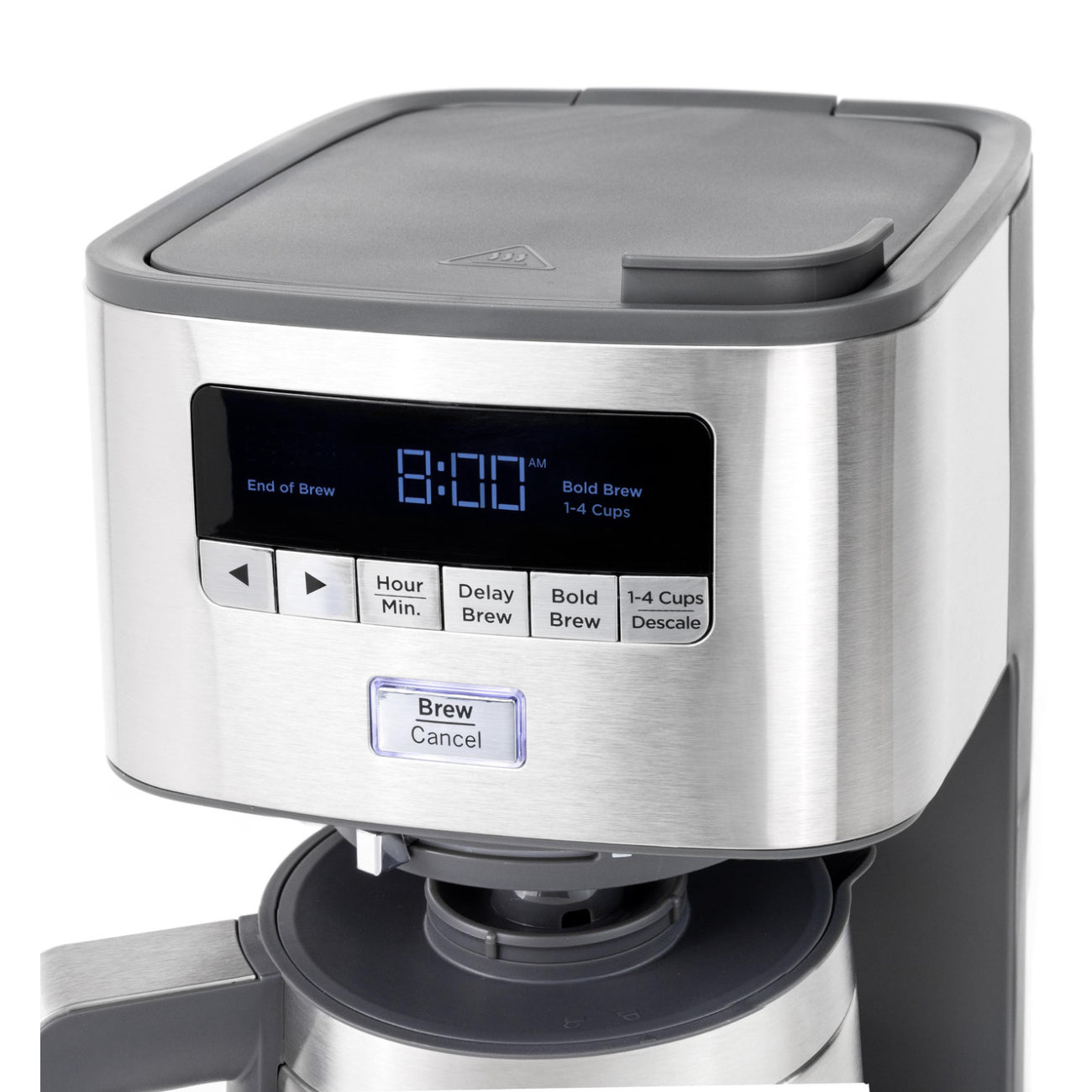 GE G7CDABSSTSS 10-Cup Drip Coffee Maker with Single Serve - Silver