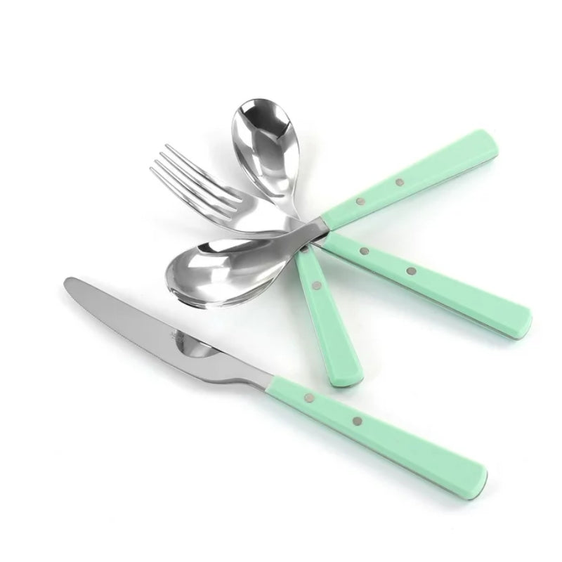 Martha Stewart Garden Cottage Stainless Steel Flatware (16-Pieces) - Green