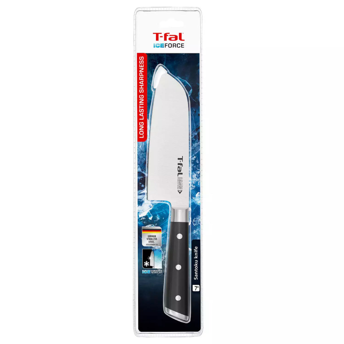 T-fal K2820664 7" Santoku Knife - Silver/Black