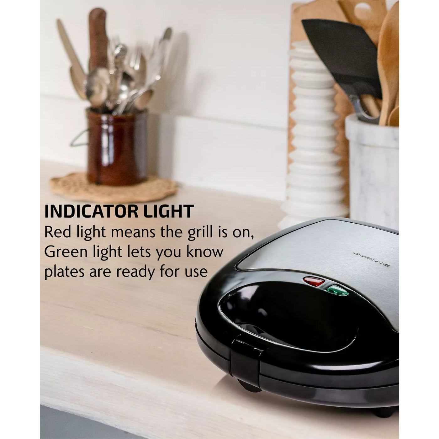 Sandwichera eléctrica 3 en 1 Ovente con placas antiadherentes extraíbles - Color negro