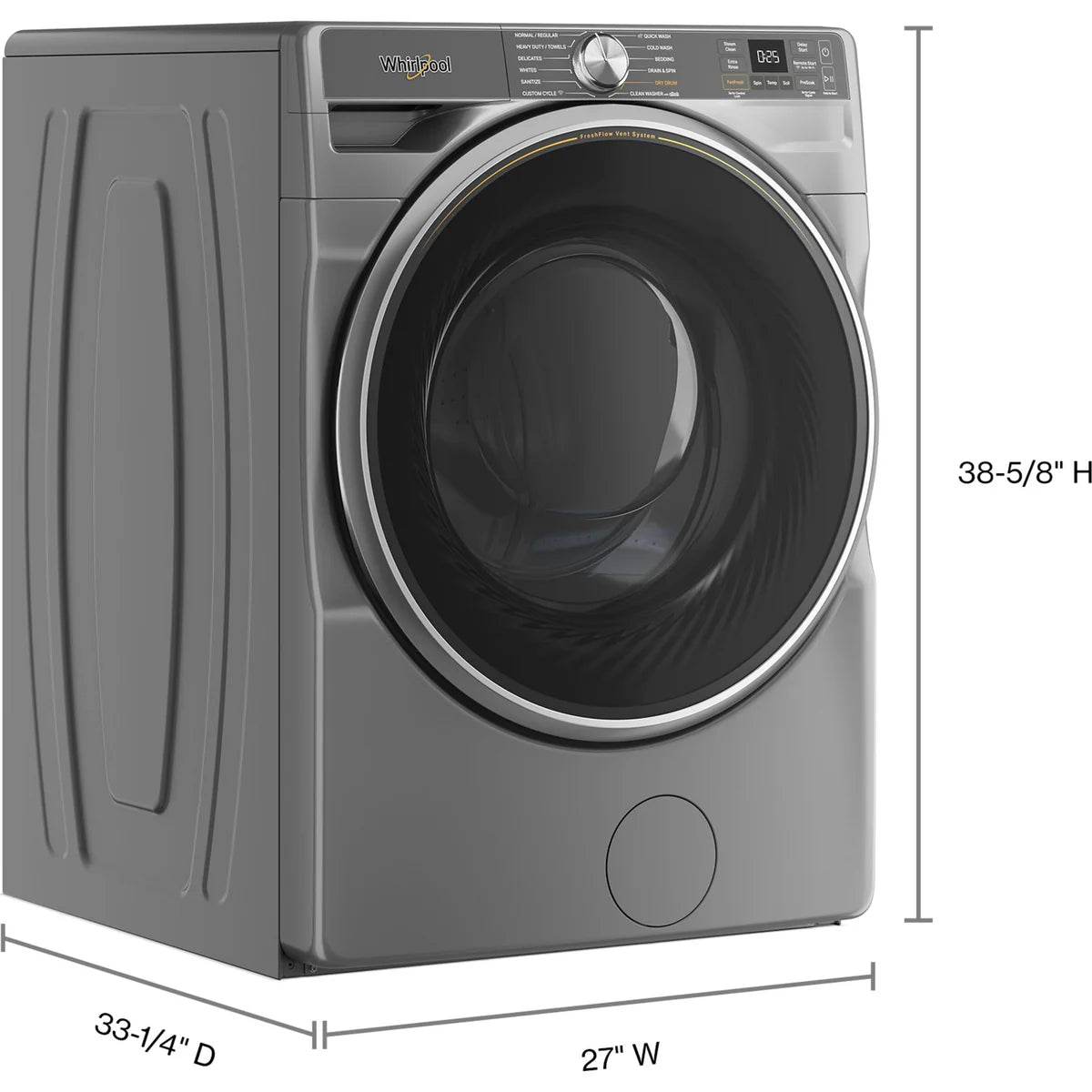 Whirlpool 5 Cu. Ft. Front Load Smart Washer - Radiant Silver