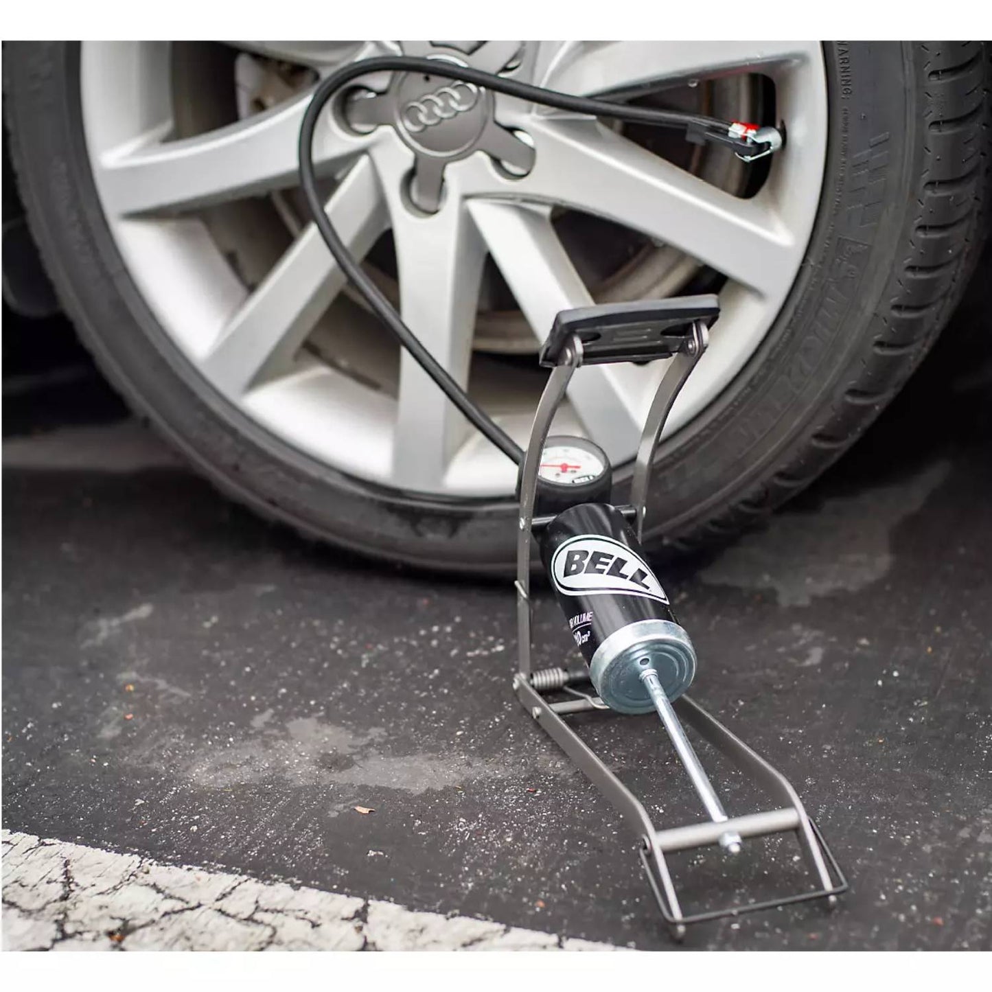 Bell AirStomper 200 Foot Pump with Gauge - Black/Silver