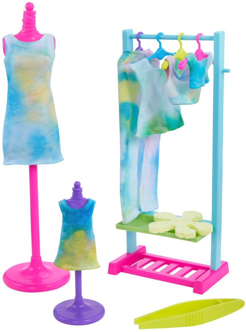 Barbie Color Reveal Tie Dye Fashion Maker con 2 muñecas y accesorios