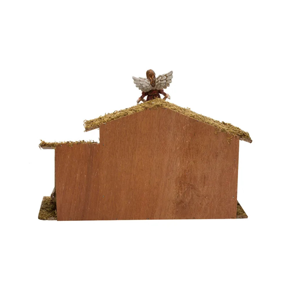 Kurt Adler 12-Piece Nativity Set with Wooden Stable