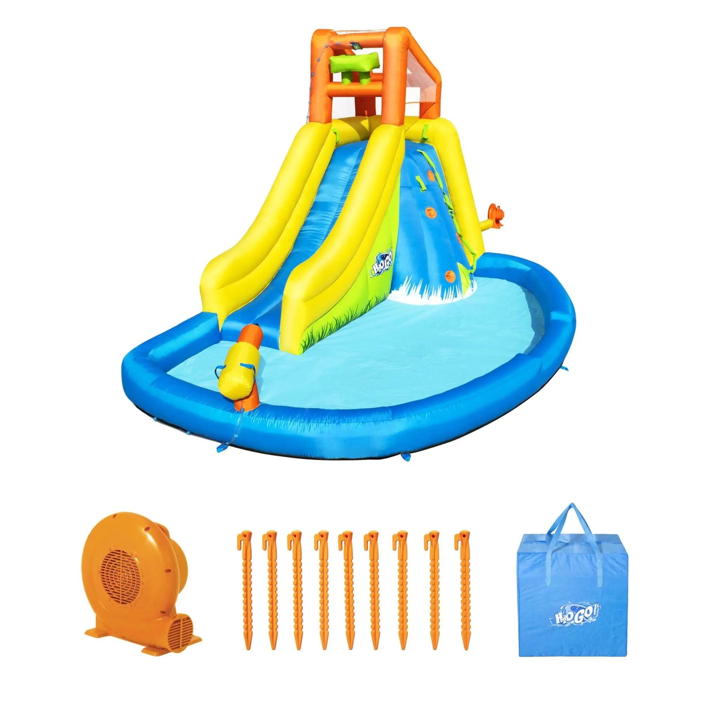 Bestway H2OGO! Mount Splashmore Inflatable Water Splash Park Slide - Curacao