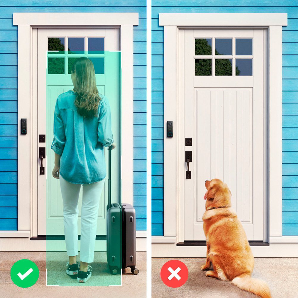 eufy Security T8212111 2K HD WiFi Battery-Powered Video Doorbell with Chime - Black/White