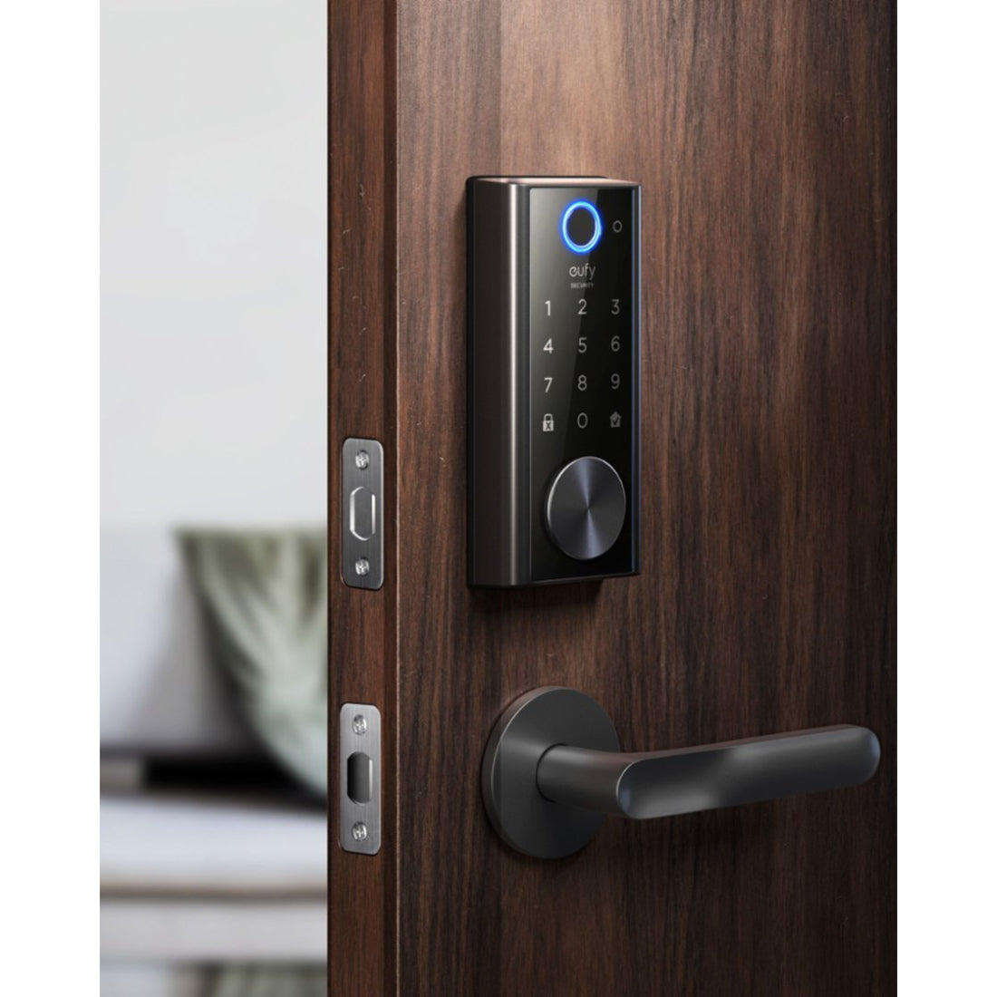 eufy Security T8520J11 Smart Lock Touch and WiFi Deadbolt Replacement Door Lock with Fingerprint Scanner - Black