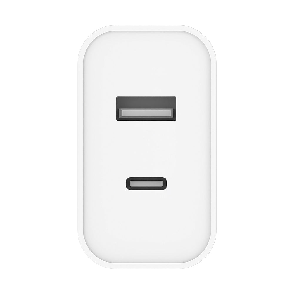 Cargador de pared de dos puertos Cygnett PowerPlus de 38 W con USB-C de 20 W y USB-A de 18 W, color blanco