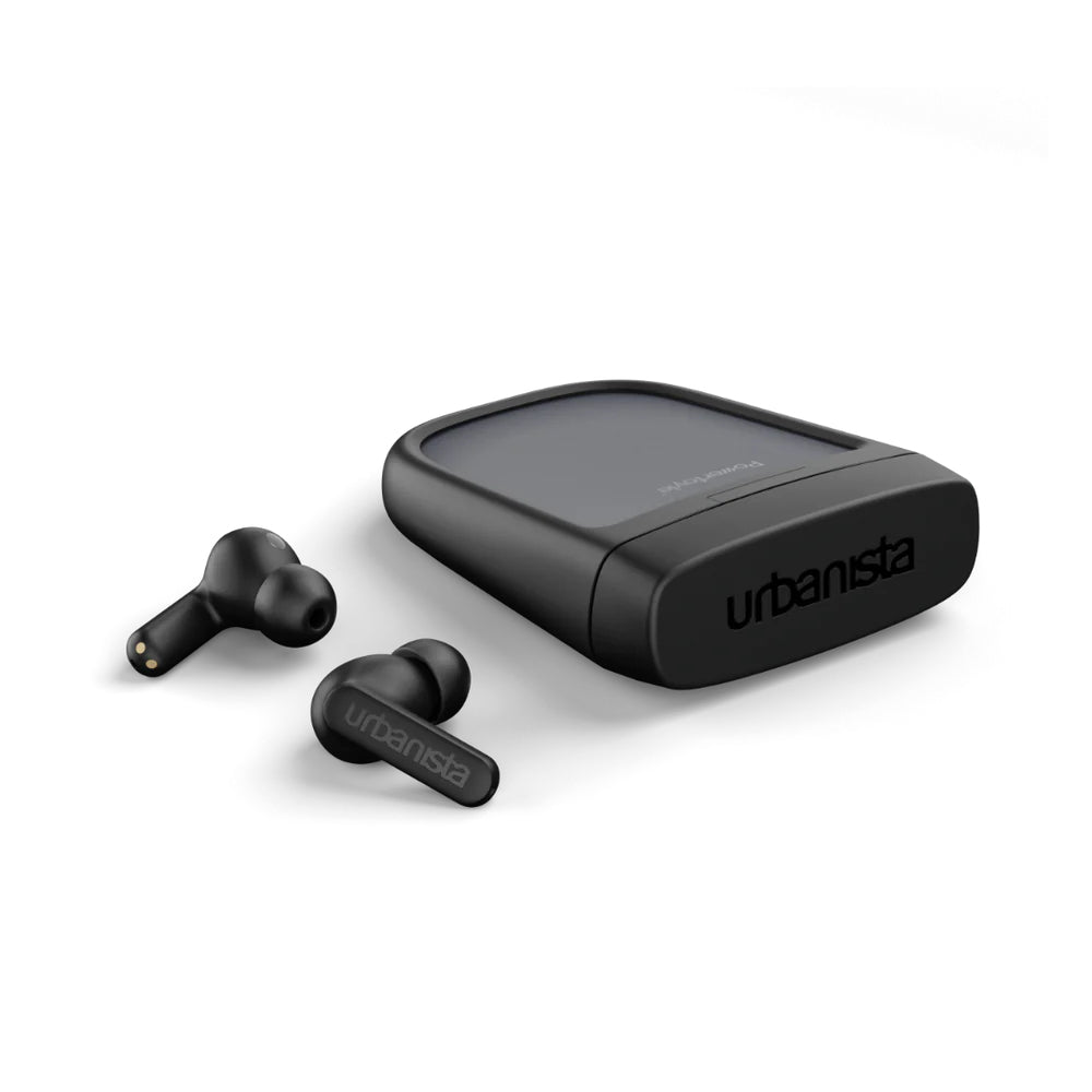 Urbanista Wireless Solar Powered with Noise Cancellation Bluetooth Earbuds, Black