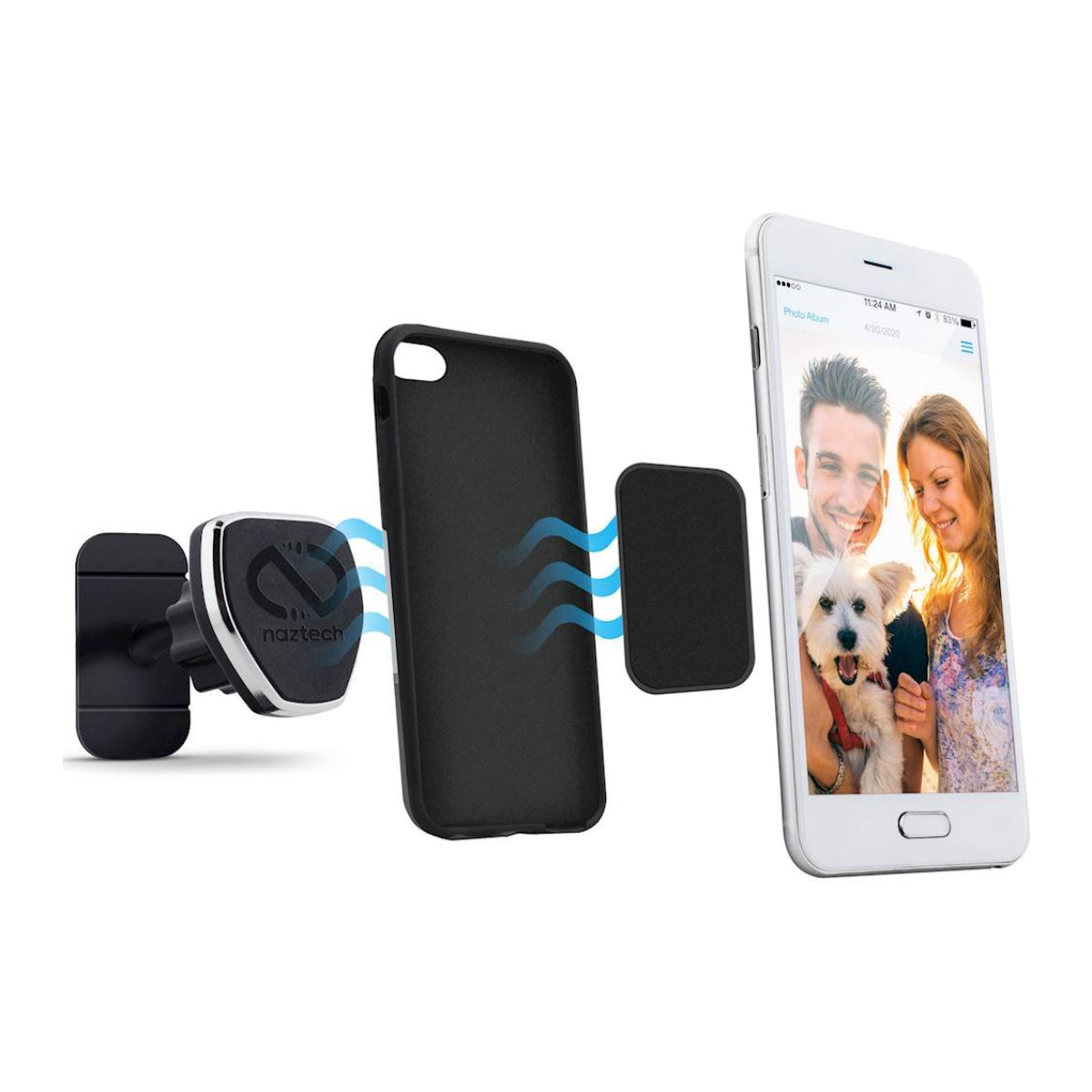 Naztech MagBuddy Anywhere+ Magnetic Adhesive Mount - Black
