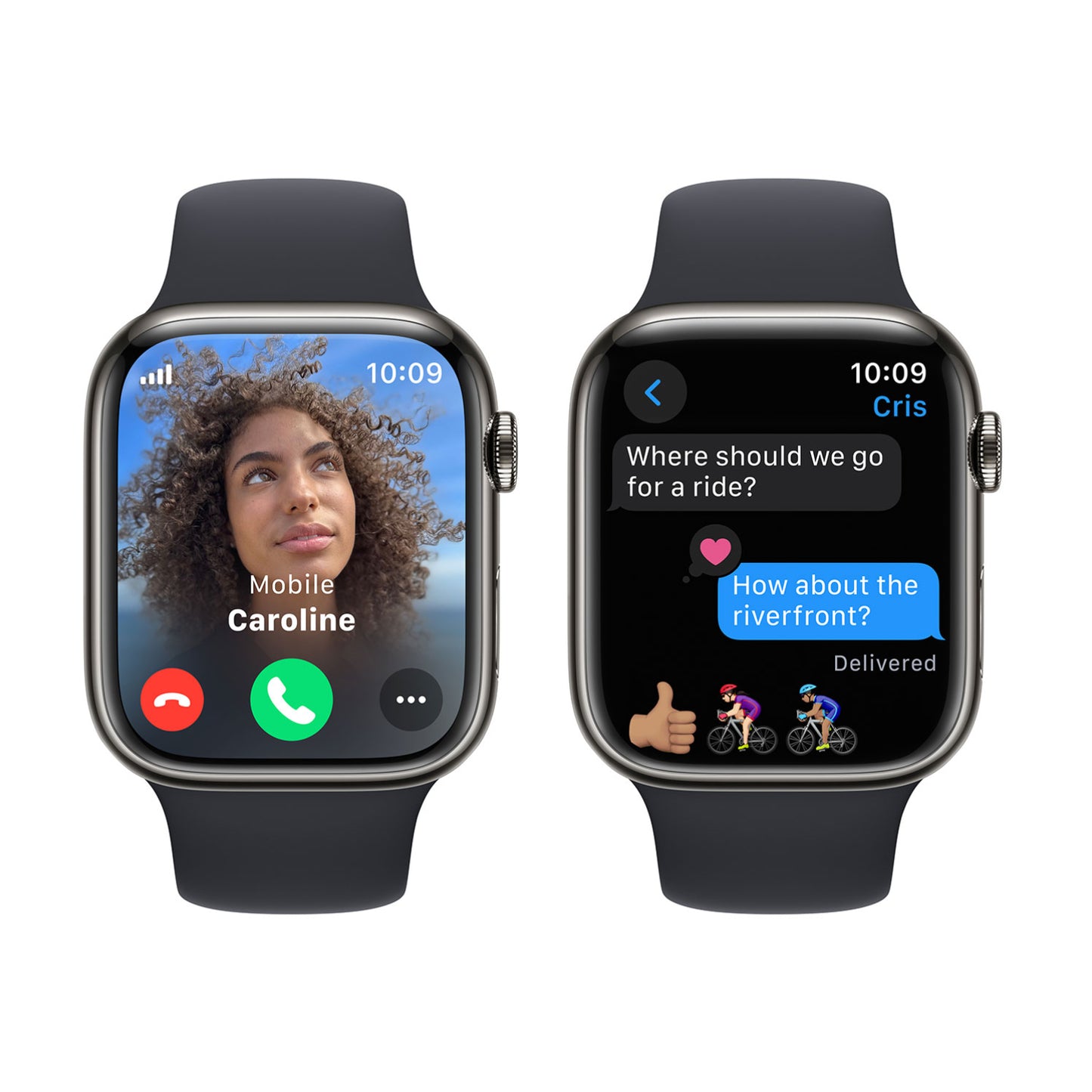 Apple Series 9 Unisex 41mm Stainless Steel Case Smartwatch with Sport Band - GPS + Cellular