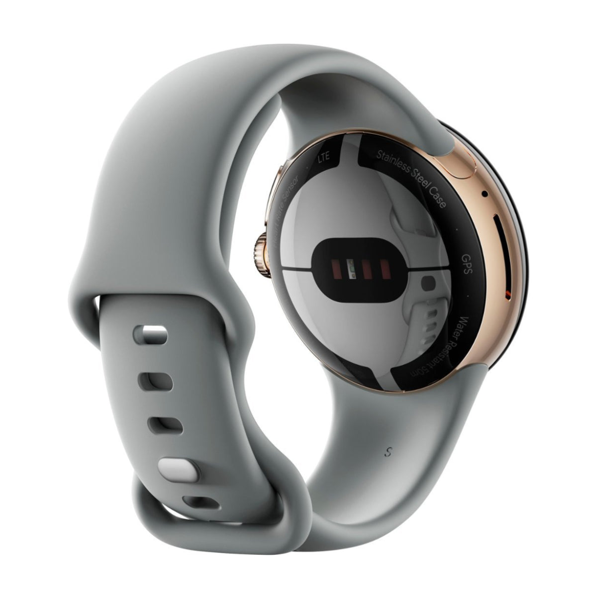 Google Pixel Unisex 41mm Gold Stainless Steel Case Smartwatch with Hazel Active Band - GPS