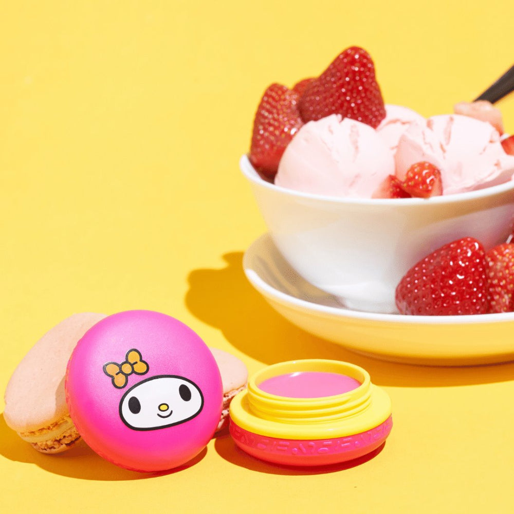 The CrΓΒ¨me Shop My Melody Macaron Lip Balm 0.26 oz - Strawberry Ice Cream