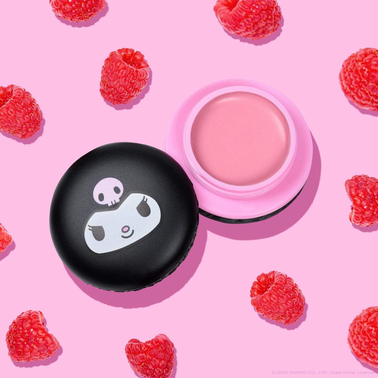 The Crème Shop x Kuromi Macaron Lip Balm 0.26 oz - Raspberry Cream Puff
