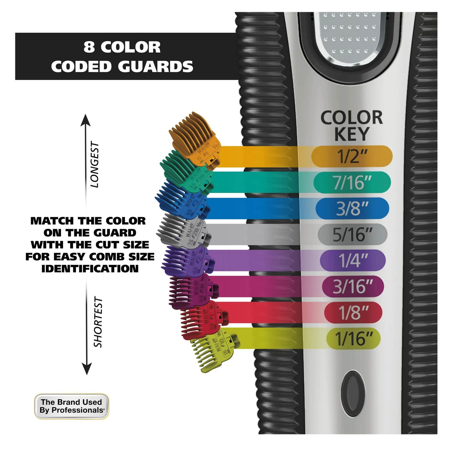 Recortadora de barba recargable con o sin cable Wahl Color Pro 09891-100 para hombres, color negro
