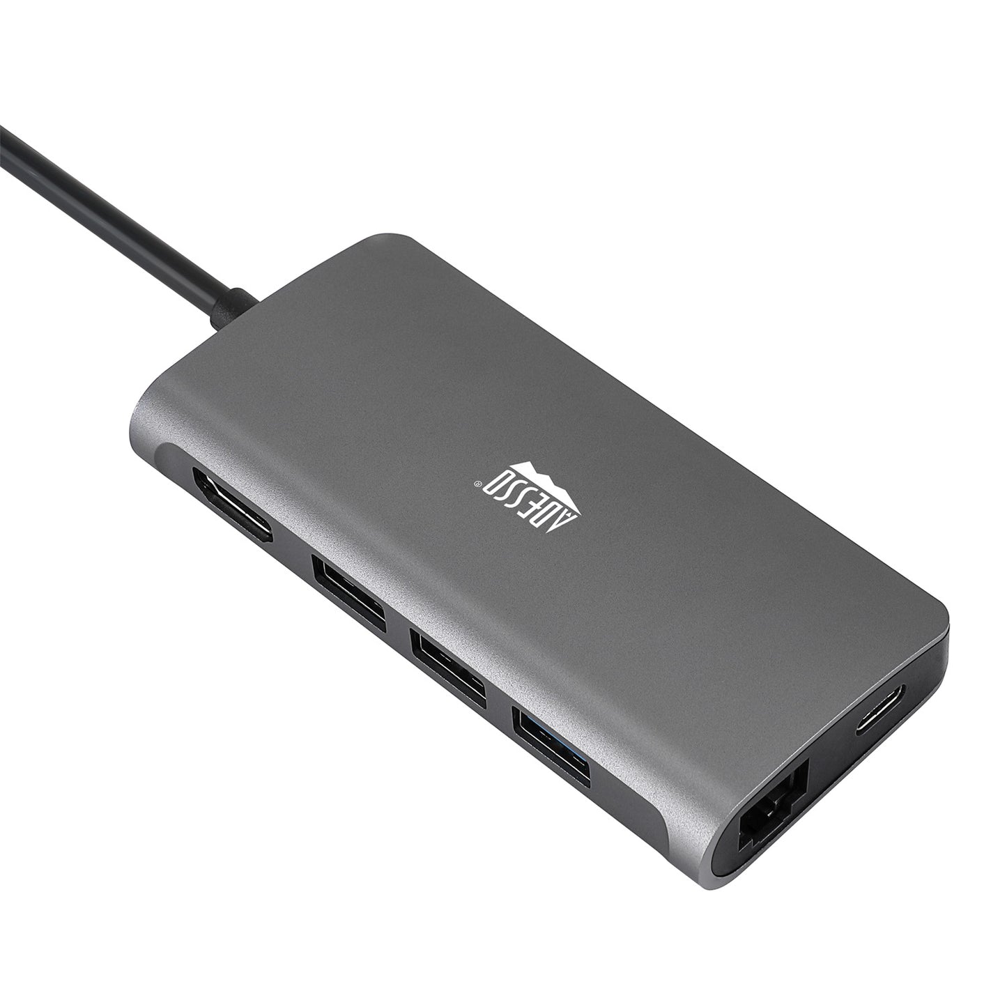 Estación de acoplamiento multipuerto USB-C 8 en 1 Adesso AUH-4030 - Plateado
