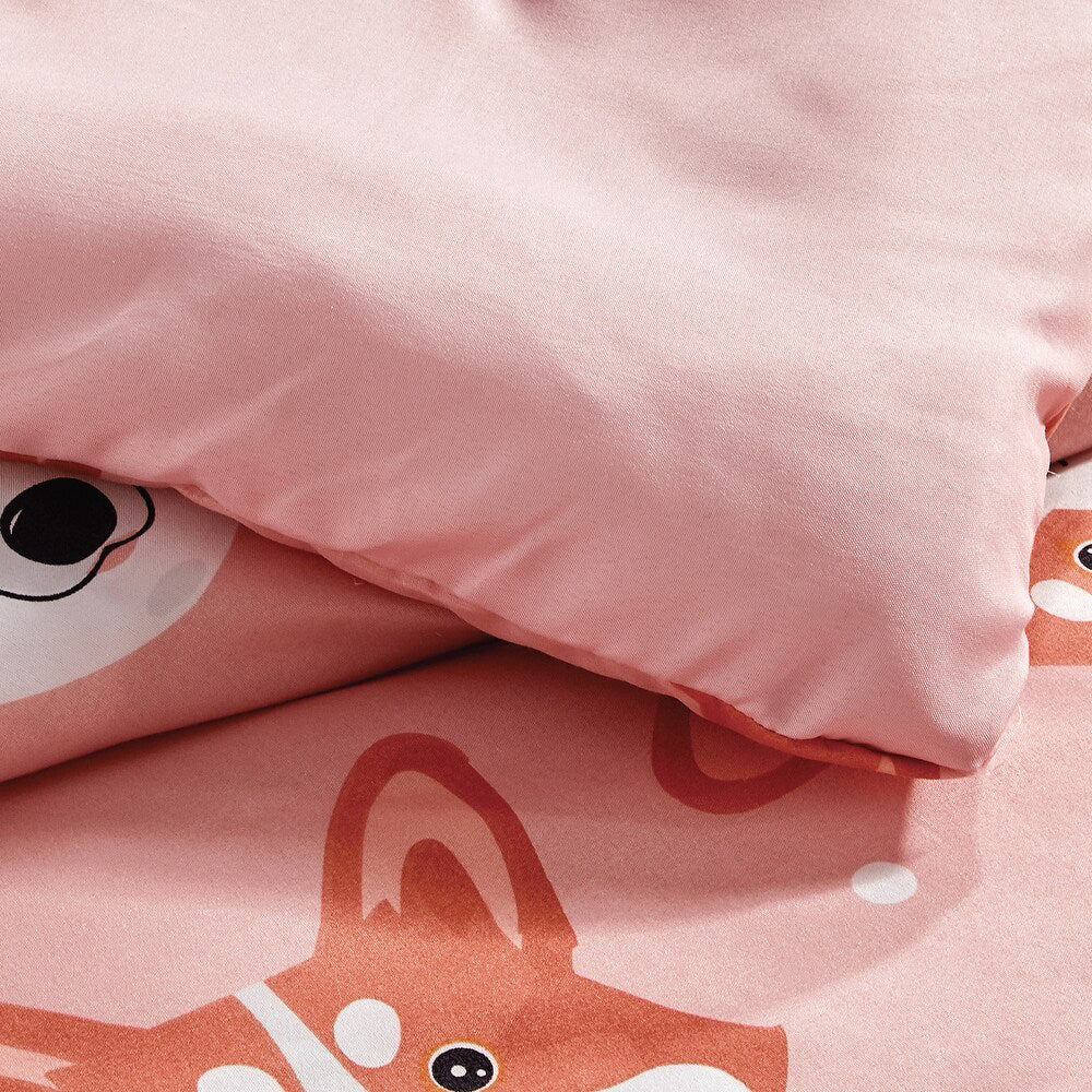 Esca Corgi Full/Queen Size 4-Piece Comforter Set - Pink