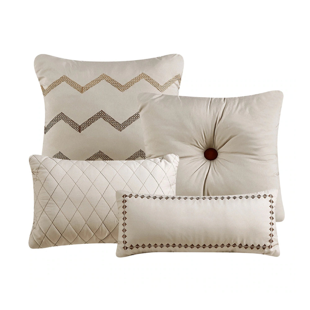 Esca Umnia Luxury Queen Size 7-Piece Comforter Set - Brown