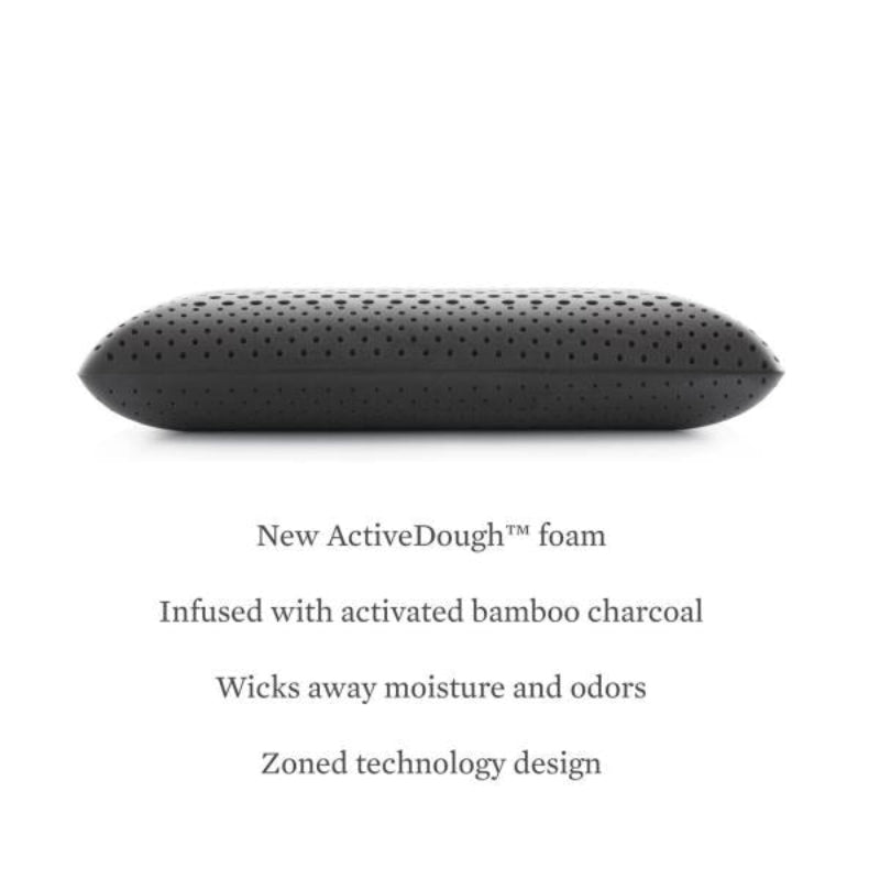 Malouf Zoned Activedough Bamboo Charcoal Infused Queen Size Memory Foam Pillow - White