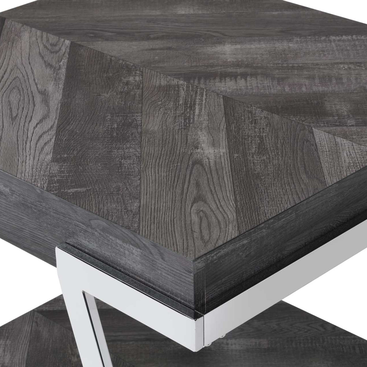 Roma 48" Coffee Table with Lift Top and Open Shelf by Steve Silver Company - Gray