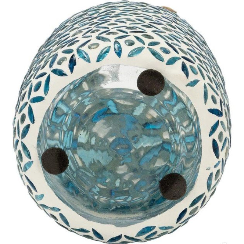 Jarrón de mosaico de vidrio contemporáneo de 9" de Sagebrook Home, azul