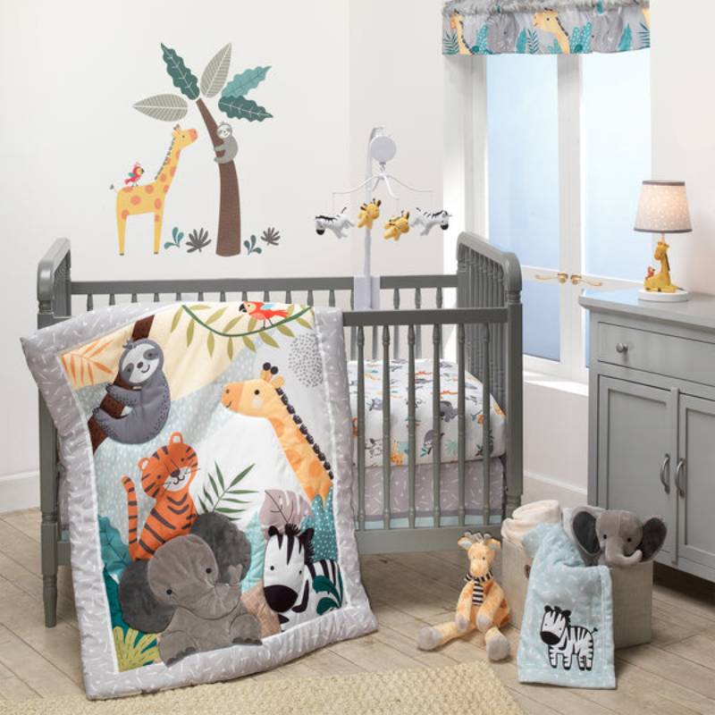 Bedtime Originals Mighty Jungle Animals Baby Fitted Crib Sheet - Multicolor