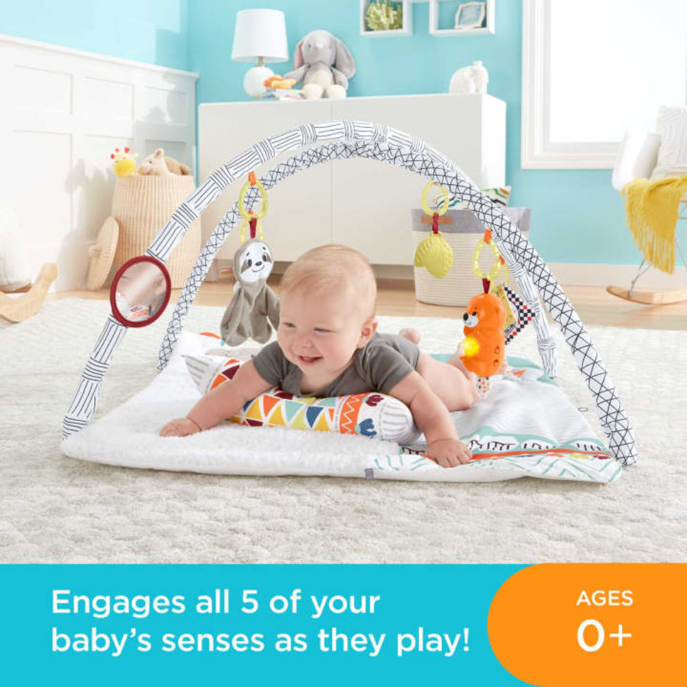 Fisher-Price Perfect Sense Deluxe Gym Baby Playmat with 6 Removable Activity Toys