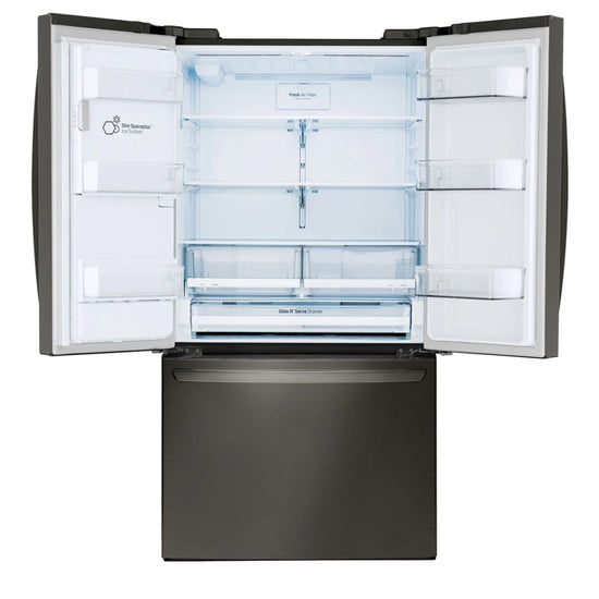 LG LFXS26973D 26 . Smart WiFi Enabled French Door Refrigerator - Black Stainless Steel - Curacao