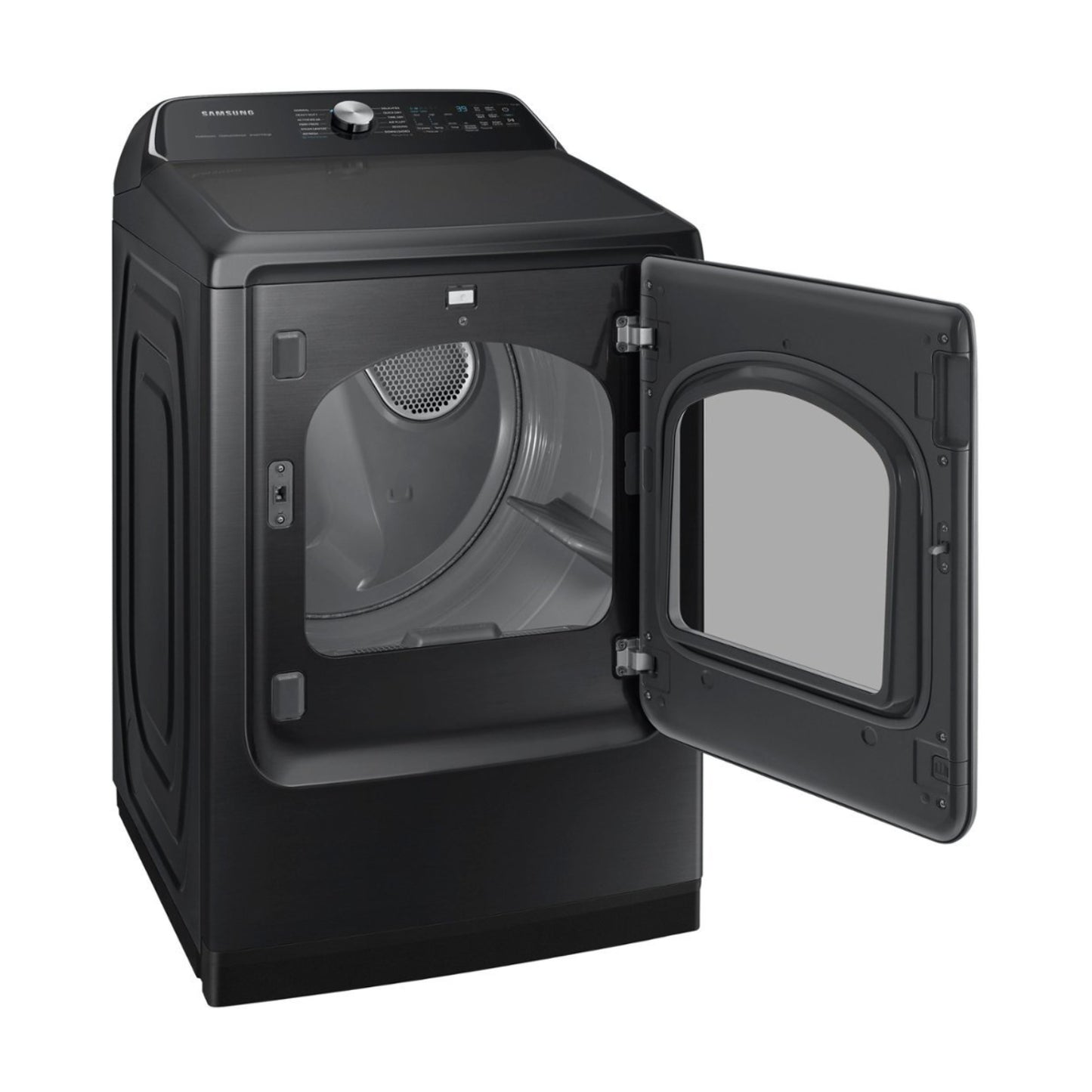 Samsung 7.4 cu. ft. Smart Front Load Electric Dryer with Steam Sanitize+ - Brushed Black.