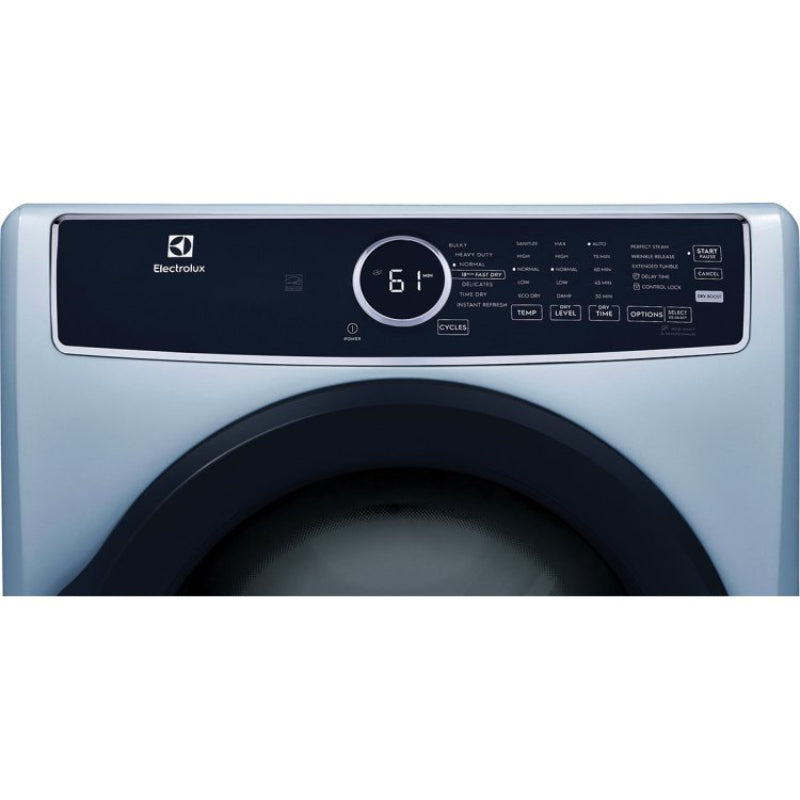 Electrolux ELFG7437AG 8.0 cu. ft. Vented Front Load Gas Dryer - Stackable with Steam and Instant Refresh - Glacier Blue