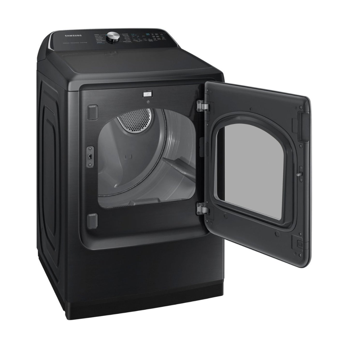 Secadora a gas Samsung de carga frontal inteligente de 7,4 pies cúbicos con Steam Sanitize+ - Negro cepillado