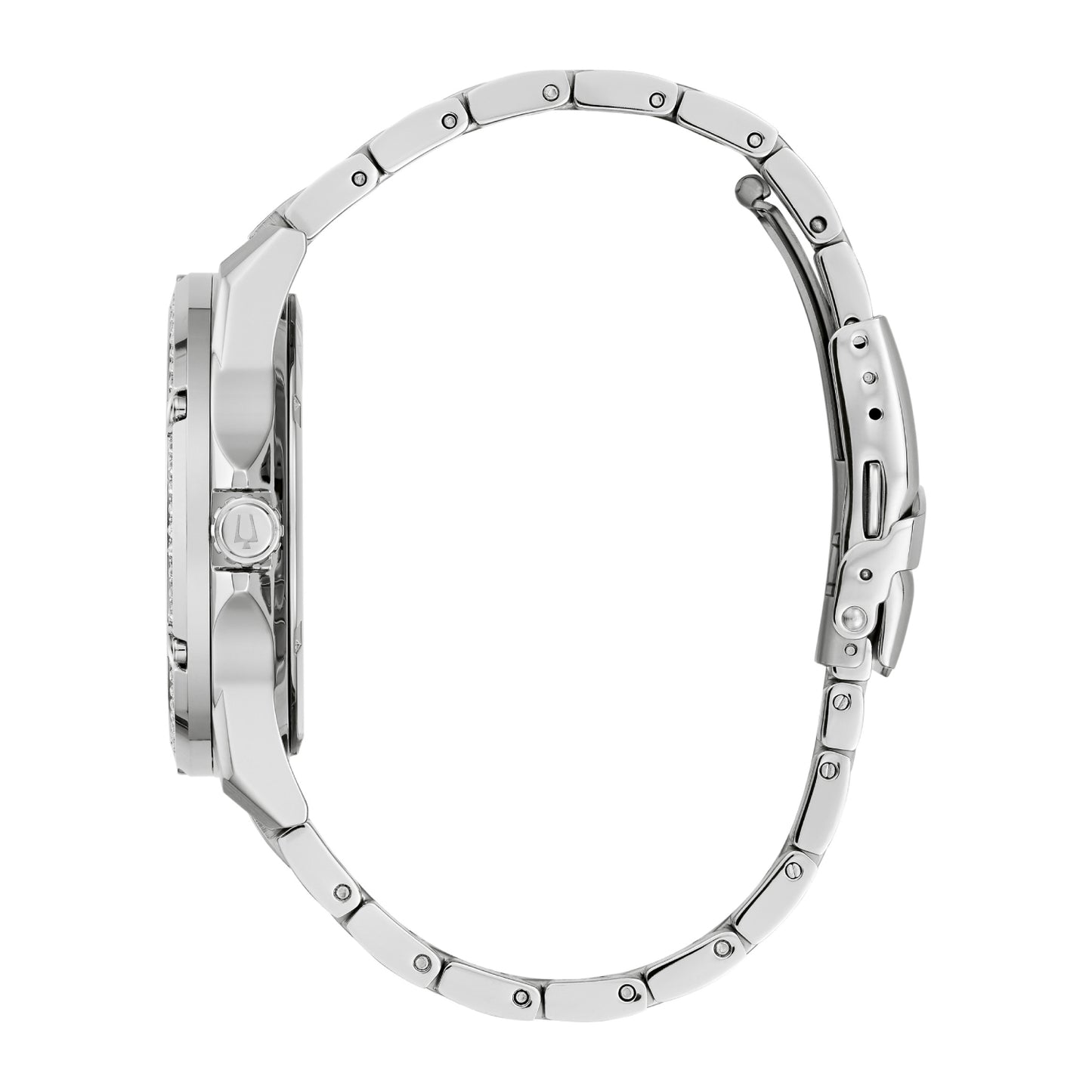 Reloj y pulsera Bulova Crystal de 42 mm para hombre (2 piezas) - Plateado