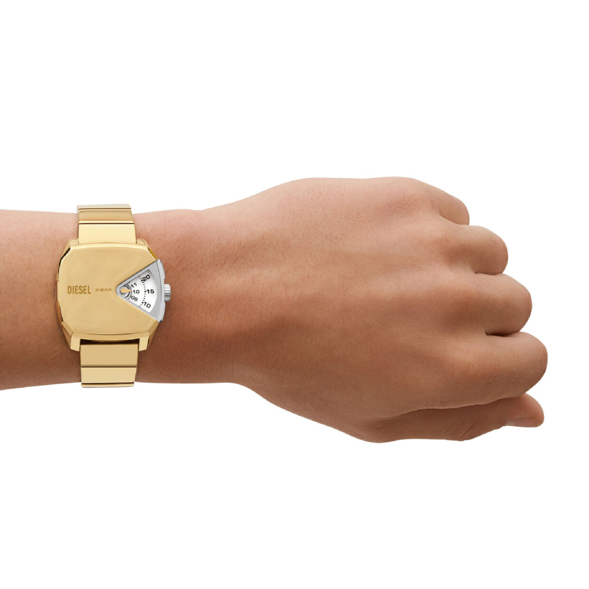 Reloj de pulsera de acero inoxidable de cuarzo Diesel DVA para hombre de 41 mm - Dorado