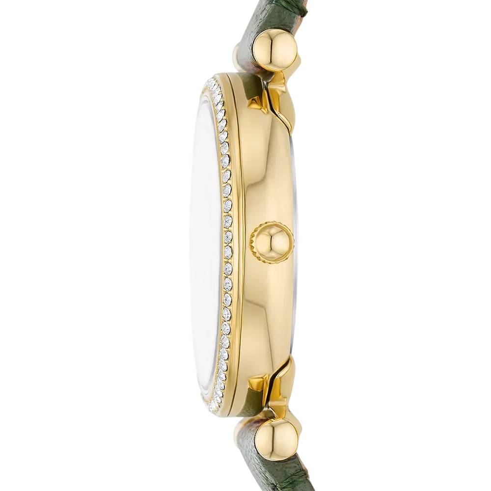Fossil Carlie Women's 28mm Three-Hand Strap Watch - Silver Dial